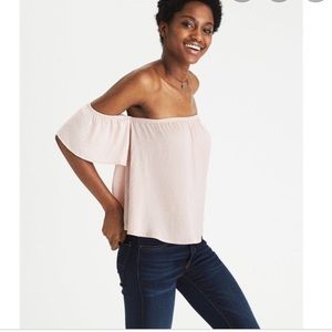 American Eagle Silky off the shoulder top